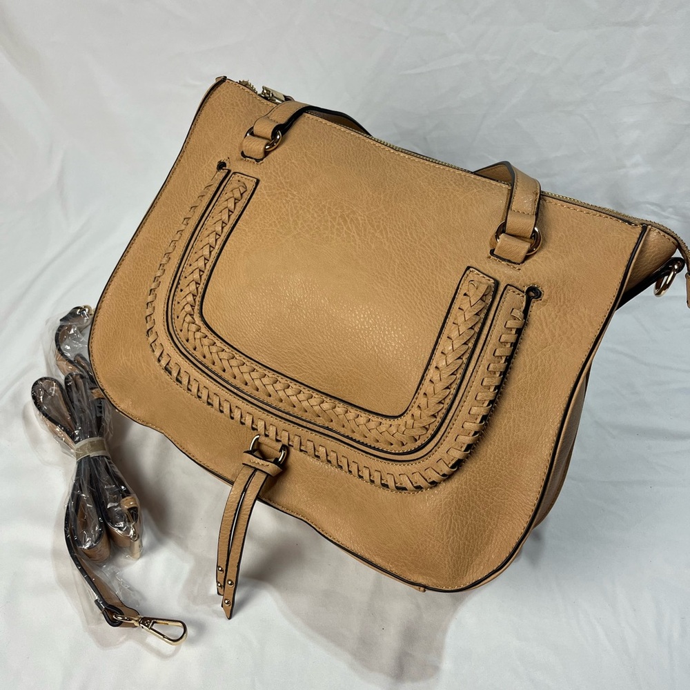 Sole Society Tan Shoulder Bag with Braided Detailing- Never Been Used